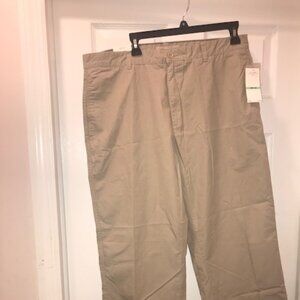FINE NWT CALVIN KLEIN 34W 30L 100% Cotton FLAT FRONT STRAIGHT LEG PANTS